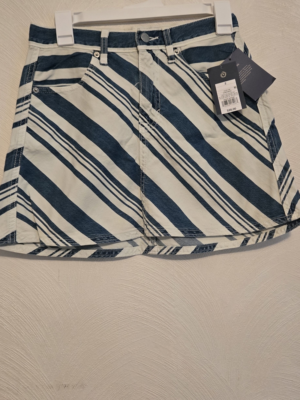 Target Women's Navy and White Striped Mini Skirt
